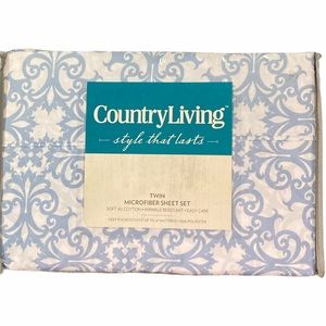 NEW Country Living Twin Microfiber sheet set blue